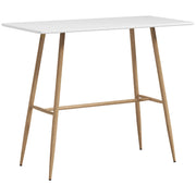 Tavolo da pranzo rettangolare 4 persone ¨C Xylo ¨C Effetto legno bianco gambe acciaio 118x58x98