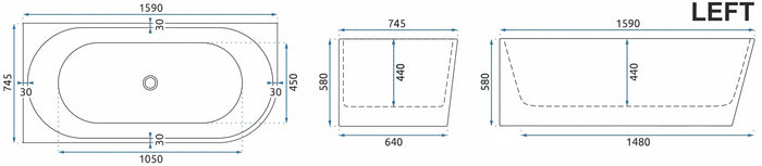 Vasca Bagno Sydney Bellanto Sinistra 160cm