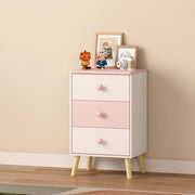 Cassettiera Sandnes per Cameretta Bambini 62 x 38 x 30 cm Bianco / Rosa  [en.casa]