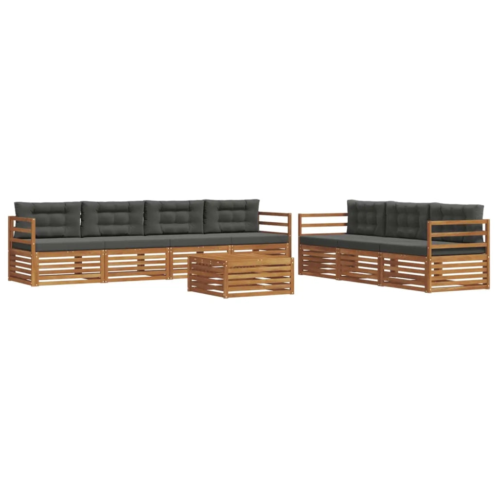 Set di divani da esterno con cuscino 8 pcs Naturale e Antracite 3373122