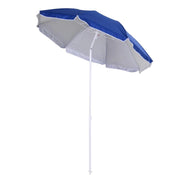 OMBRELLONE DA SPIAGGIA INCLINABILE CON FODERA RIFLETTENTE IN ACCIAIO E POLIESTERE Ø 1.7X2.05 M BLU