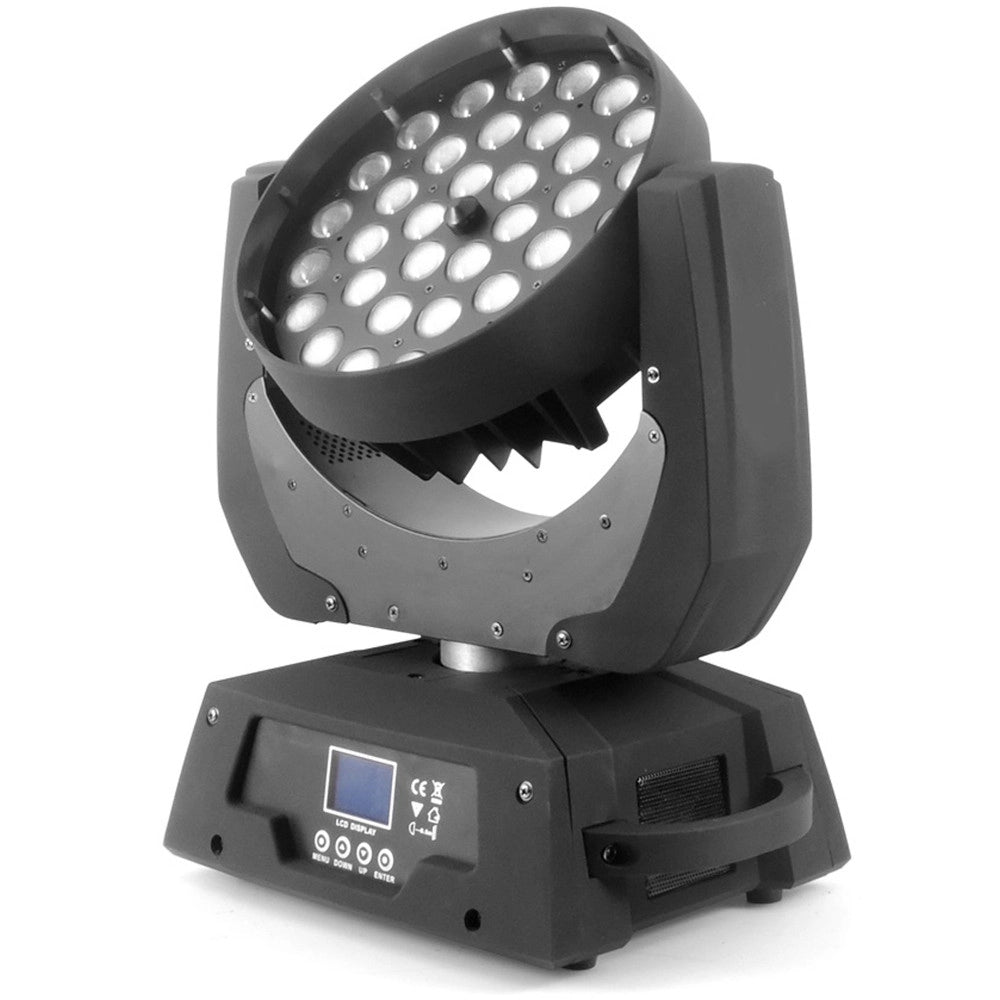 Trade Shop - Coppia Testa Mobile Wash Led 36x12w 18w Rgbw A Uv Flight Case Powercon Ganci Dmx -