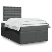 vidaXL Giroletto a Molle con Materasso Grigio Scuro 120x200 cm Tessuto
