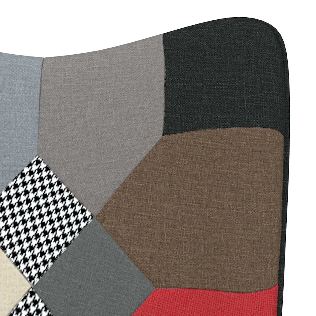 Divano Sedia-Poltrona Relax con Poggiapiedi in Tessuto Patchwork 665064
