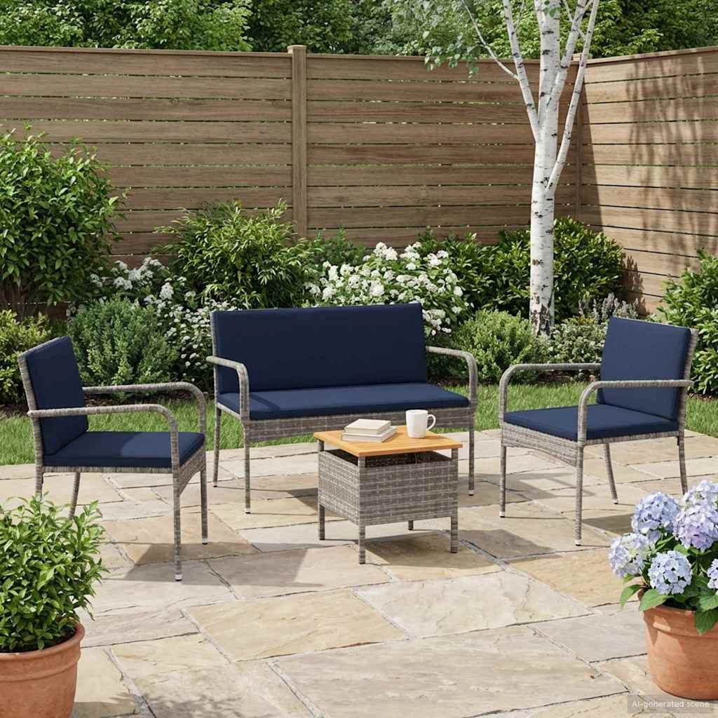 Set da giardino Grigio polyrattan 42025113