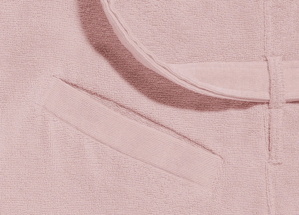 Accappatoio Con Cappuccio E Tasche In Spugna Mod. Joy Tinta Unita Rosa - S-M - Rosa