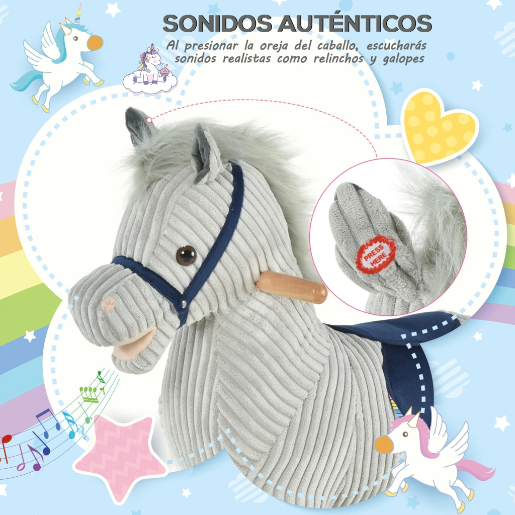 Cavallo Dondolo Bambino ¨C zephmum ¨C Legno 73x35x64 cm Azul Grigio