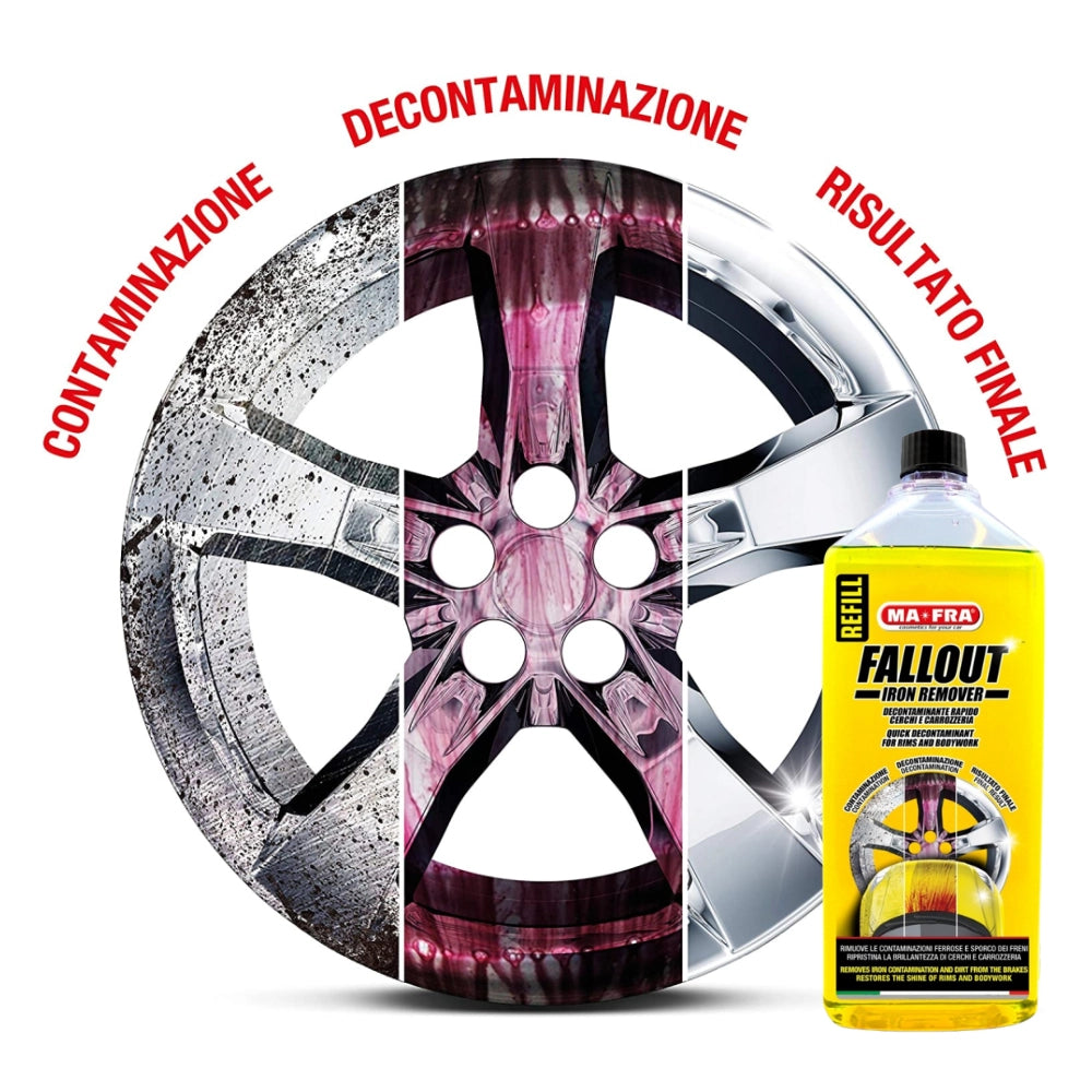 Fallout iron remover 1000 ml decontaminante ferroso per cerchi e carrozzeria