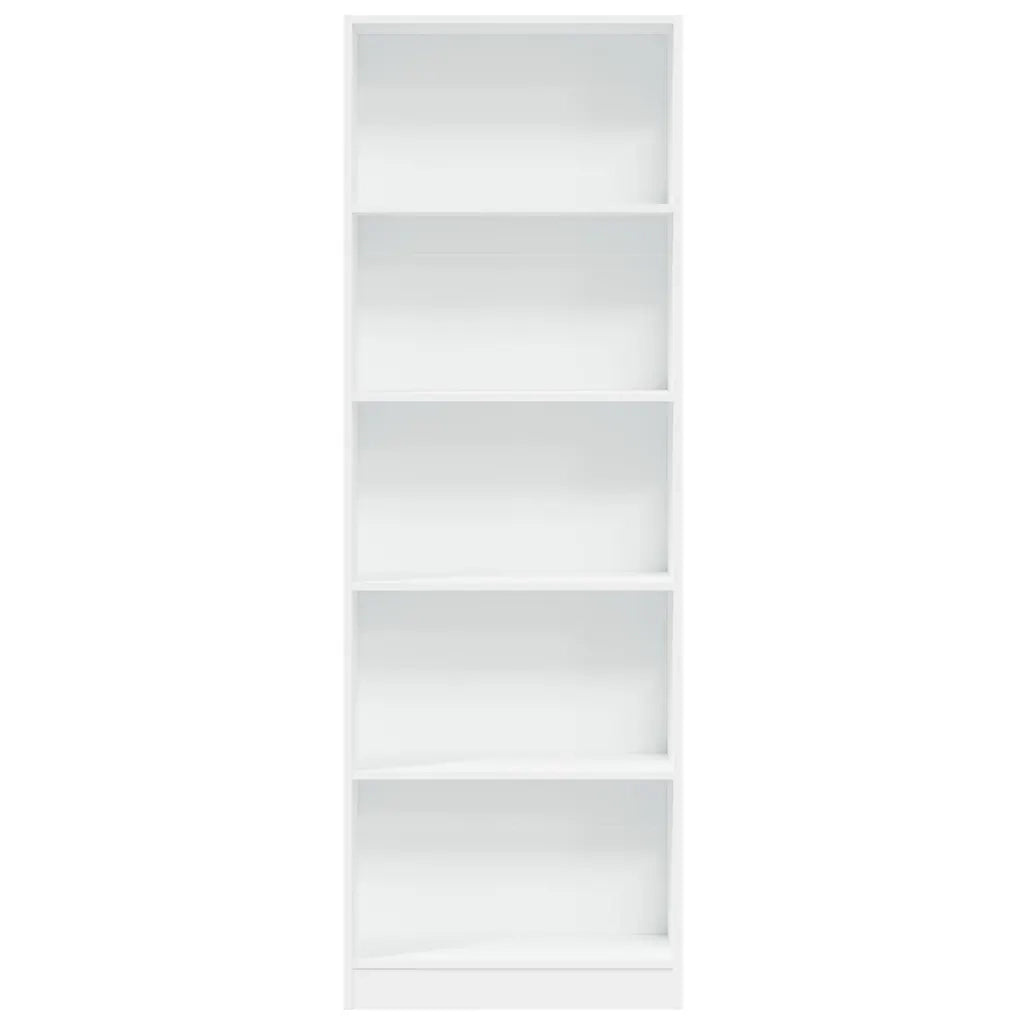 Libreria Bianca 60x24x176 cm in Legno Massello 857821