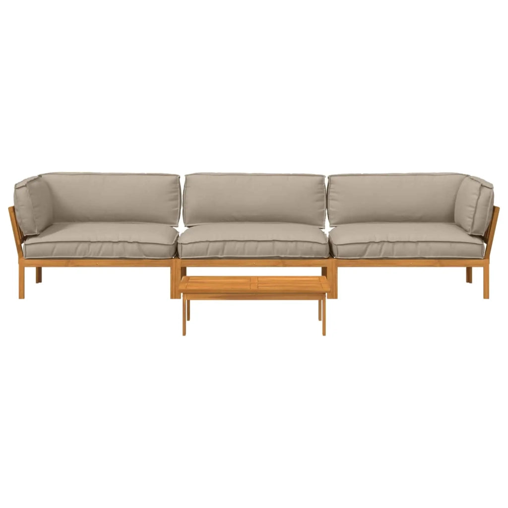 Set di divani con cuscino 4 pcs Talpa Legno di Acacia Massello 3418549