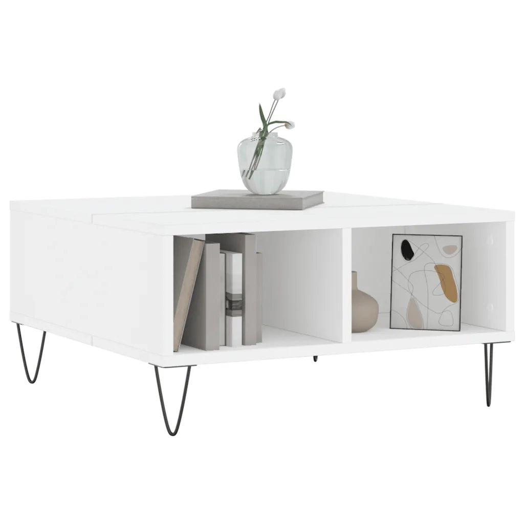 Tavolino da salotto | Tavolino da caff¨¨ | Tavolino da Soggiorno Bianco 60x60x30 cm in Legno Multistrato