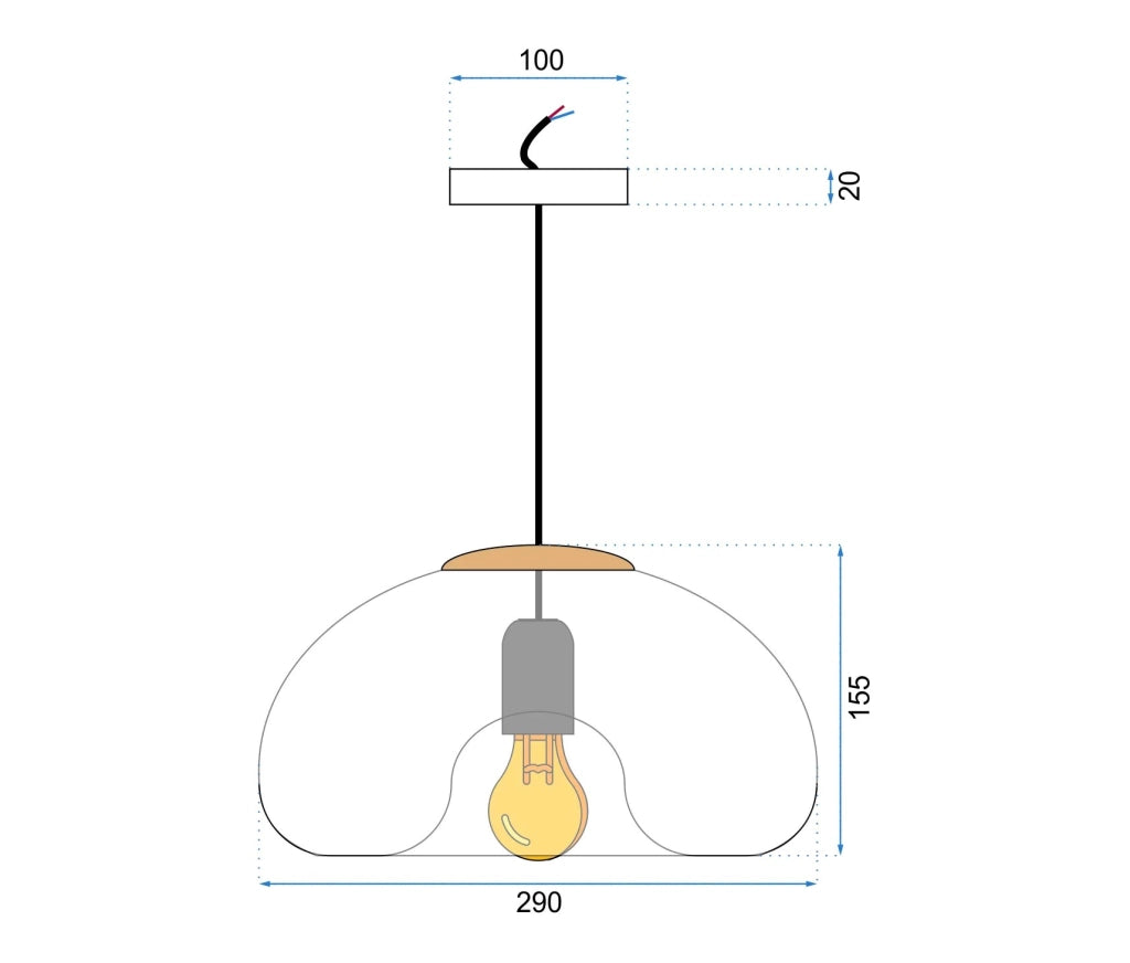 Lampada Da Soffitto Pensile Di Vetro Specchio APP323-1CP Gold