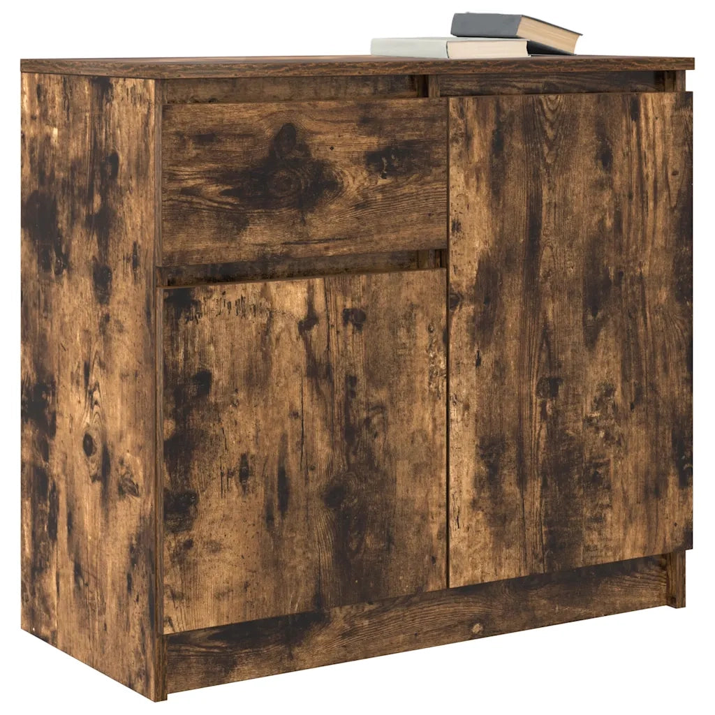 Credenza con Cassetto Rovere Fumo 71x35x65 cm in Truciolato