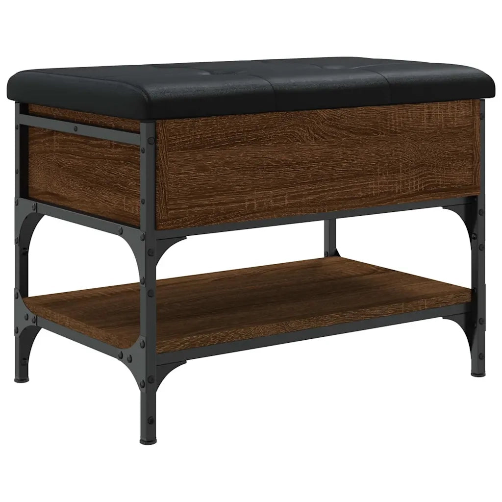 Panca Porta Scarpe-Sgabello-Panca Scarpiera Rovere Marrone 62x42x45 cm Legno Multistrato