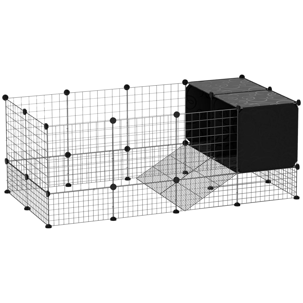 Recinto per Animali Domestici ¨C Zephmum ¨C Nero Acciaio 140x70x52cm