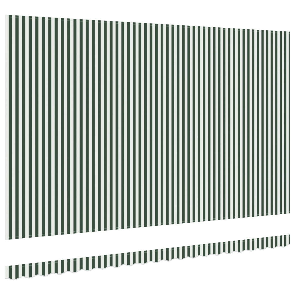 Tessuto per Sostituzione Tenda per Struttura 5x3.5 m Verde e Bianco