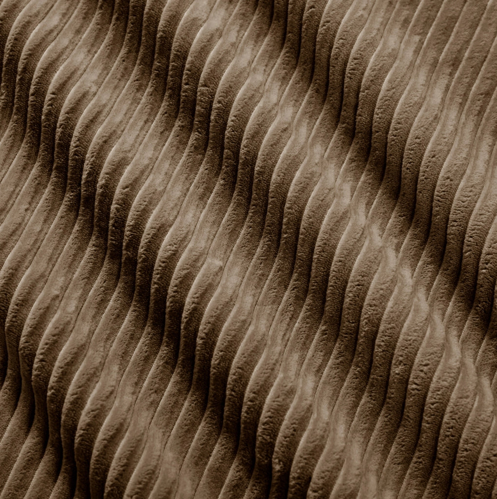 Divano angolare modulare 388x178x70 cm in tessuto a coste marrone; senza montaggio