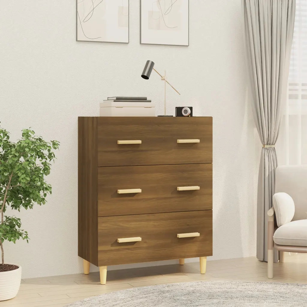 Credenza-Buffet-Armadio da cucina Rovere Marrone 70x34x90 cm in Legno Multistrato 273294