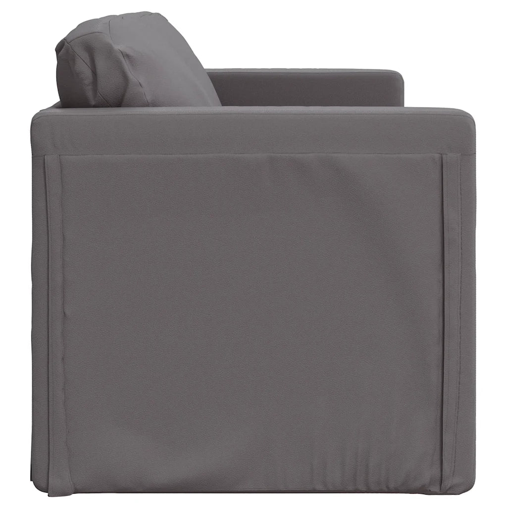 Divano Letto da Terra 2 in 1-Sofa Letto-Daybed Grigio 112x174x55 cm Similpelle