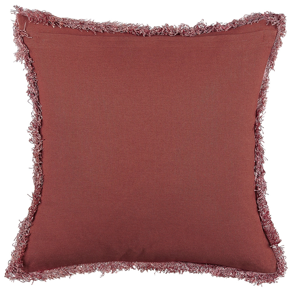 Set di 2 cuscini decorativi nero rosa velluto 45 x 45 cm velluto motivo fiore frange moderno glamour decor