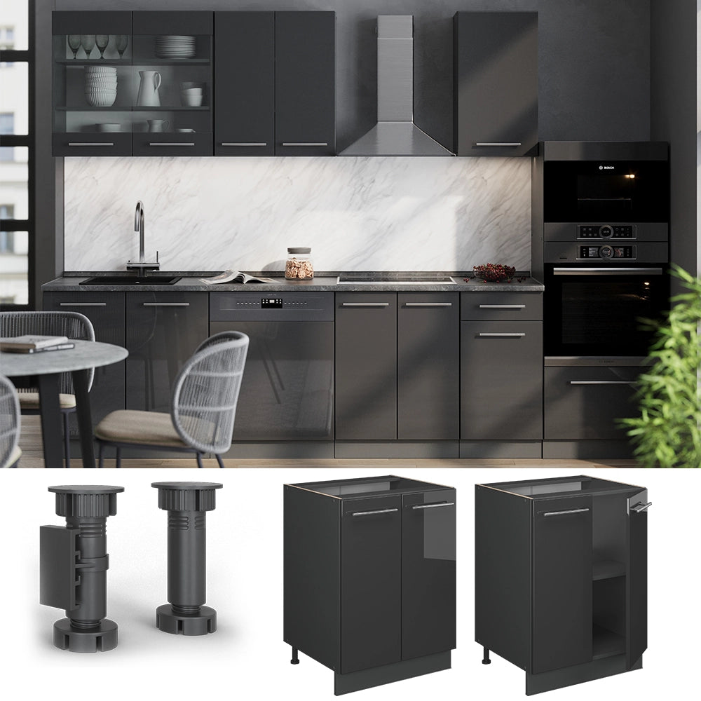 Vicco Mobiletto base cucina Antracite lucido 60 cm , PL Antracite