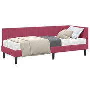 Letto singolo | Letto per adulti | Struttura Letto Angolare con Materasso 2 pcs Verde Velluto
