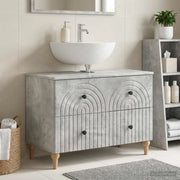 Armadio per Lavabo da Bagno ALKMAAR Grigio Cemento 896138
