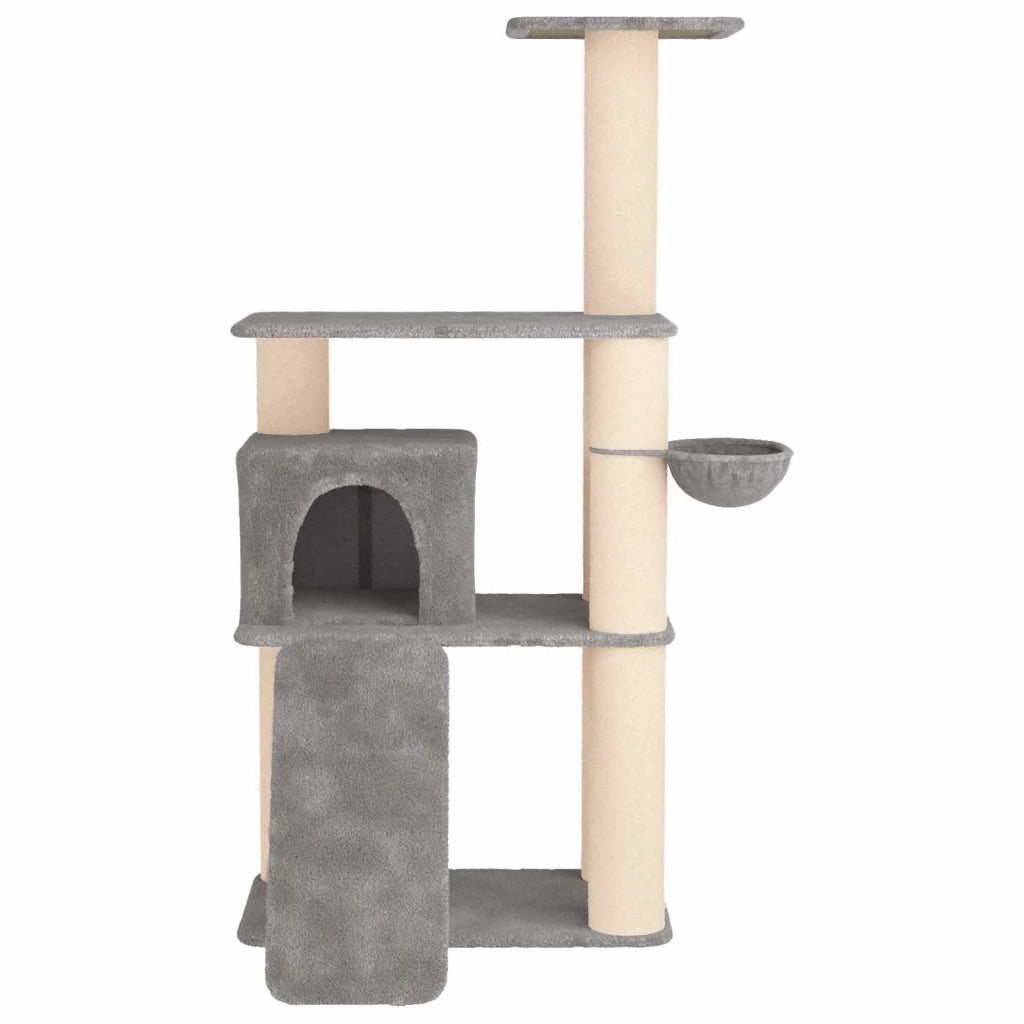 Albero per gatti con pali per graffiare in sisal Grigio Chiaro 42033046