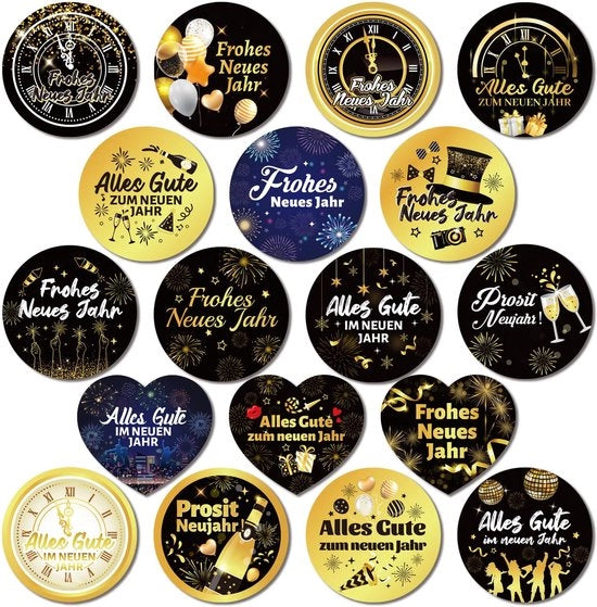 Etichette decorative per calendario - 72 pezzi - Adesivi - Versatili - Decorazioni per l'anno nuovo - Regali - Accessori per la casa - Etichette personalizzabili