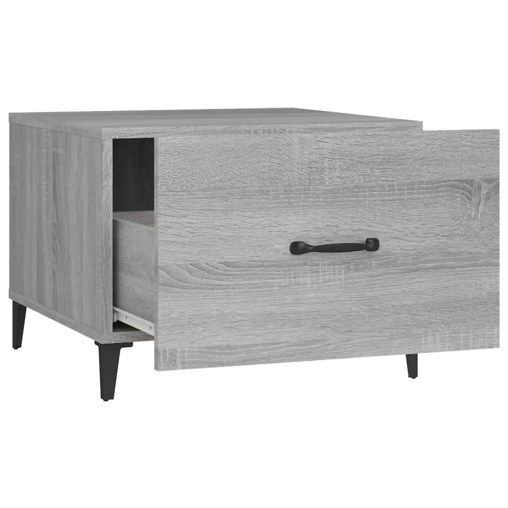 2 pz Tavolini salotto | Tavolino da caff¨¨ | Tavolino da Soggiorno Gambe in Metallo Grigio Sonoma 50x50x40 cm