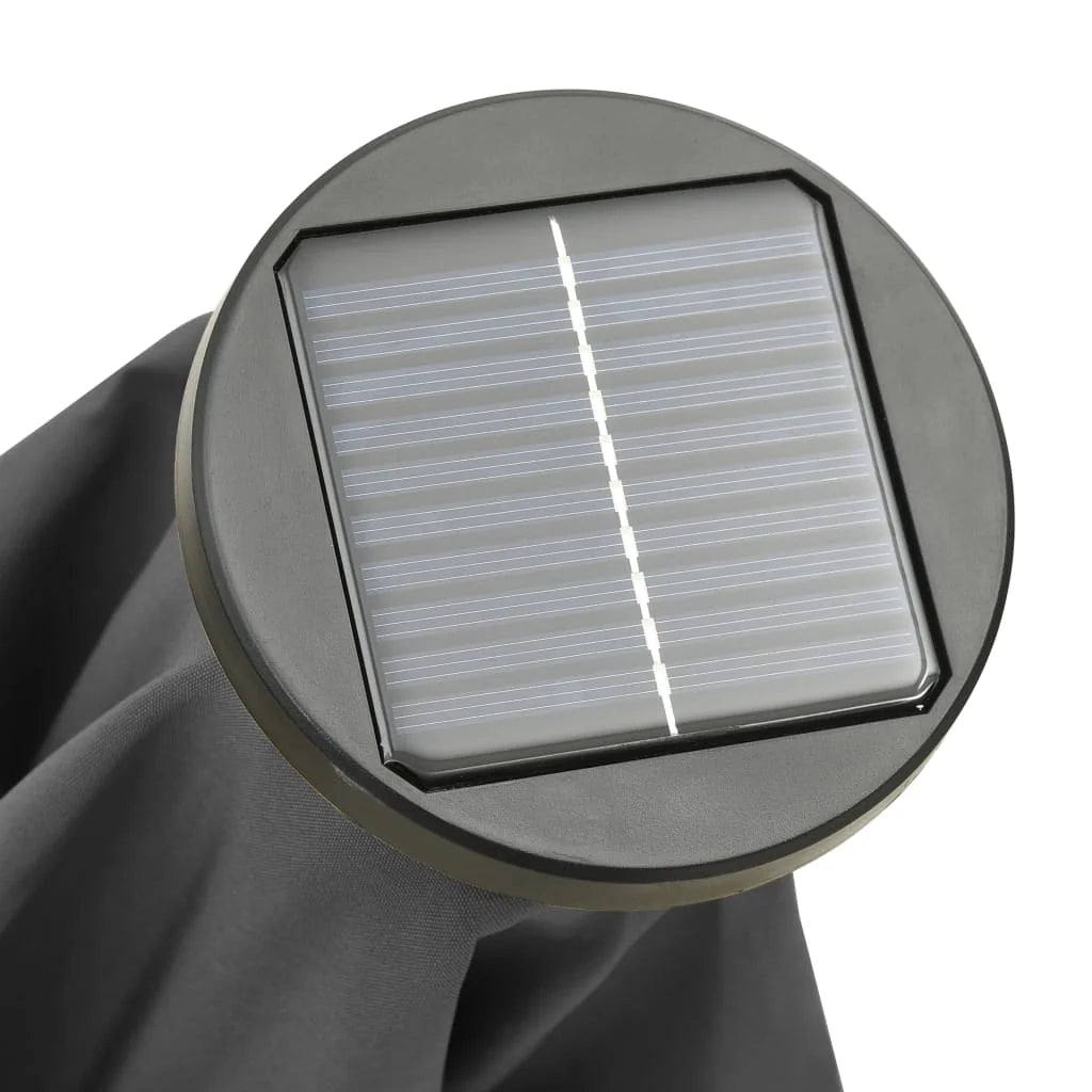 Ombrellone con luci LED antracite 200 x 211 cm alluminio 02_0008089