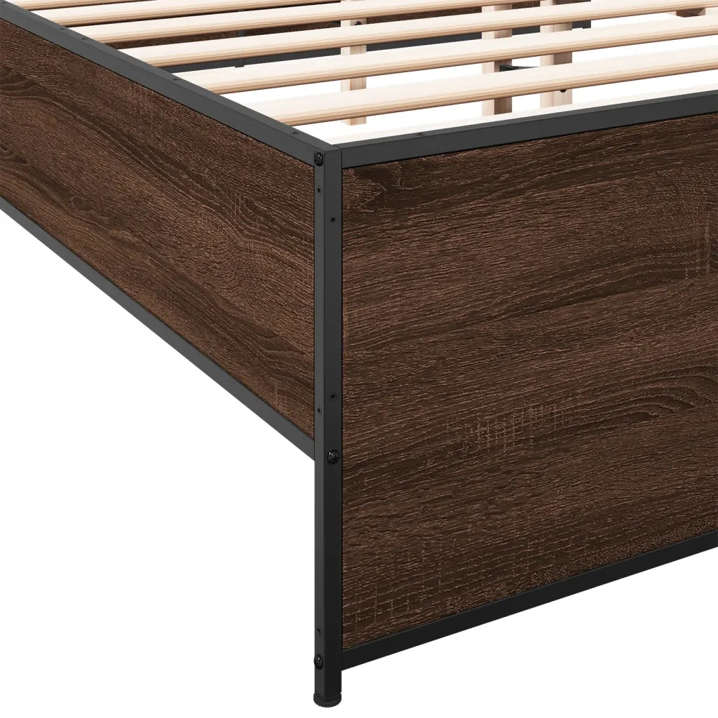 Giroletto Rovere Marrone 180x200cm in Legno Multistrato Metallo 3279876