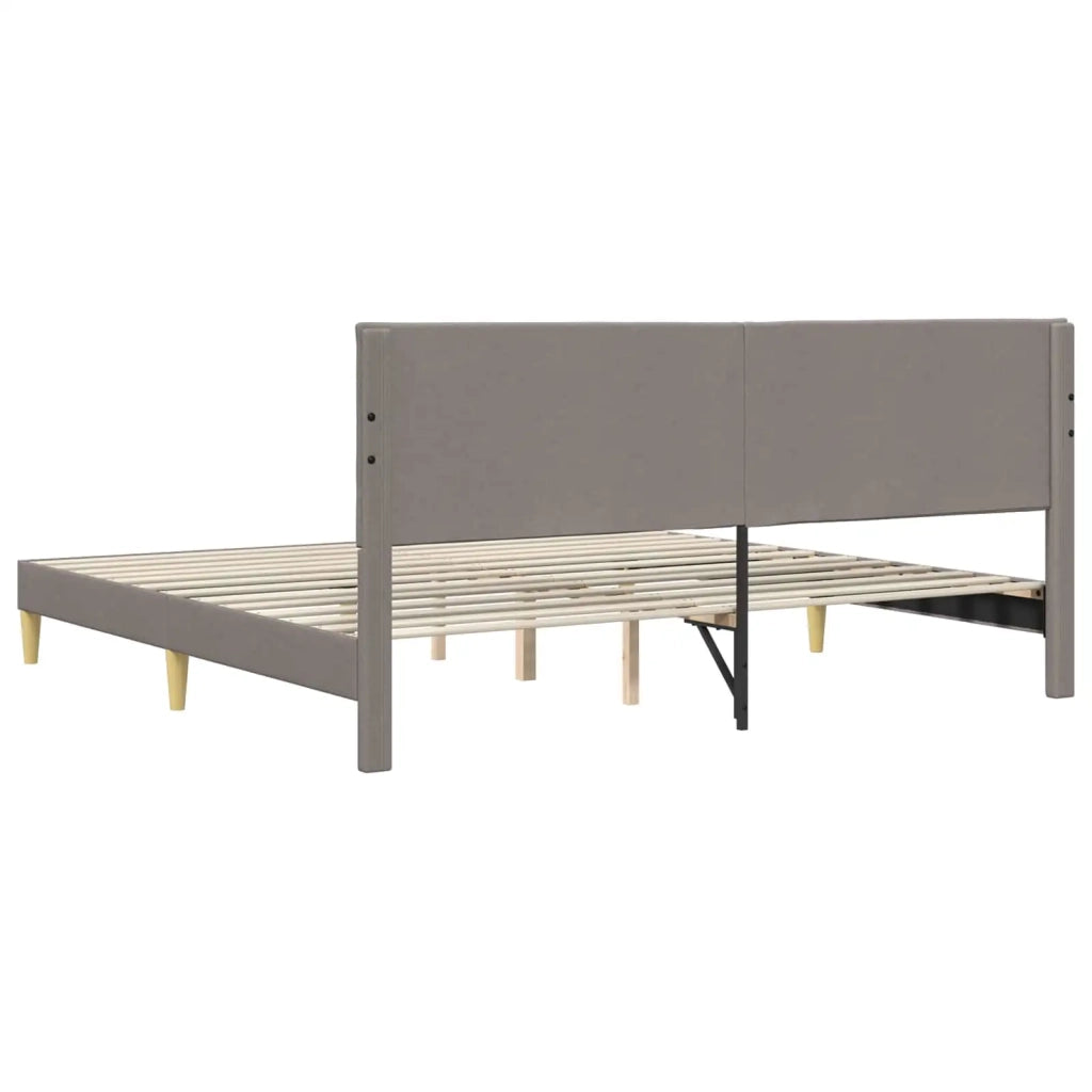 Struttura del letto con testiera Tortora 200 x 200 cm Tessuto 42027610