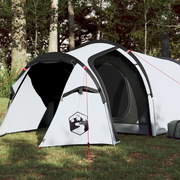 Tenda Campeggio a Tunnel 3 Persone Bianca Tessuto Impermeabile 94393