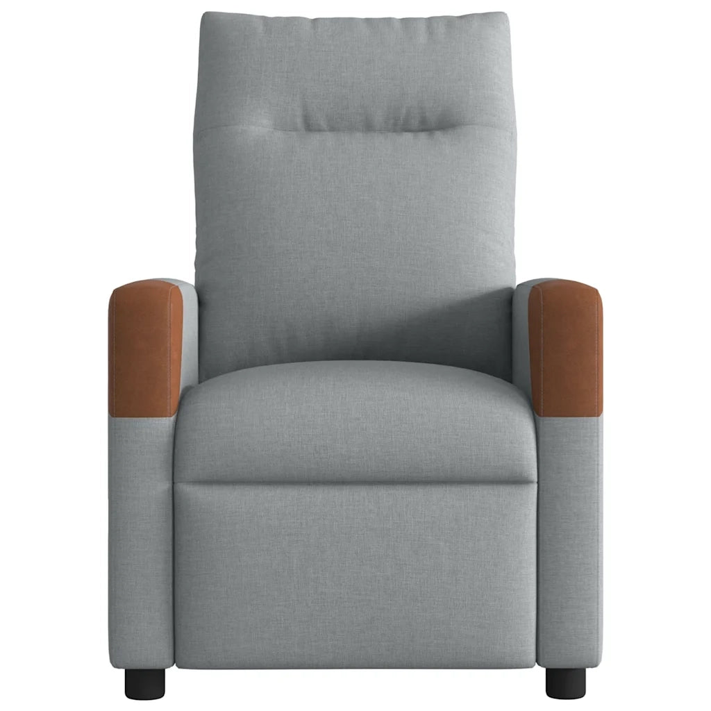 Poltrona | Sedia Relax Elettrica Reclinabile Grigio Chiaro in Tessuto