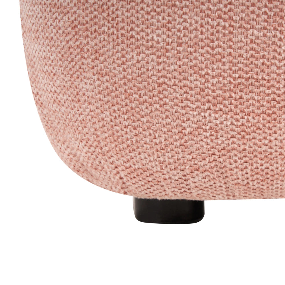 Panca rettangolare in tessuto rosa, 69 x 38, poggiapiedi, elemento decorativo per soggiorno e camera da letto