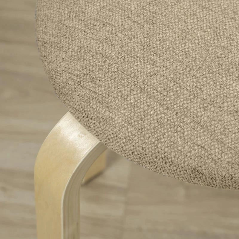 SET 4 SGABELLI IMPILABILI E IMBOTTITI CON RIVESTIMENTO IN TESSUTO E GAMBE IN LEGNO, CACHI
