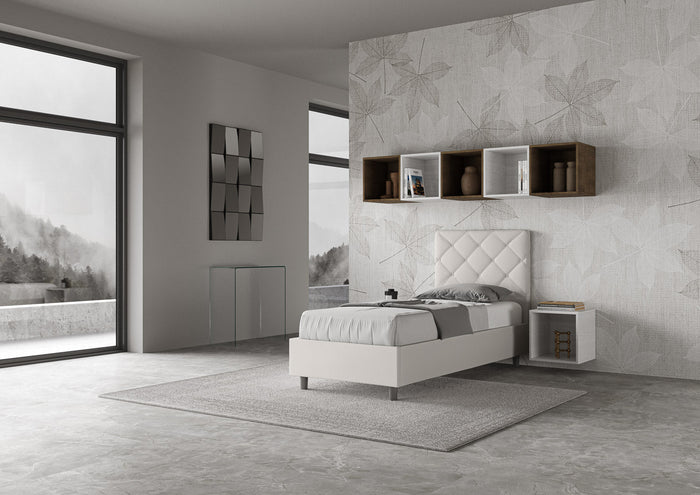 Letto Singolo 100x200 cm Senza Rete Priya Bianco