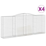 Set di 4 gabbioni ad arco per recinzioni a gabbia e muri di contenimento 400 x 50 x 160/180 cm ferro zincato argento 02_0041496