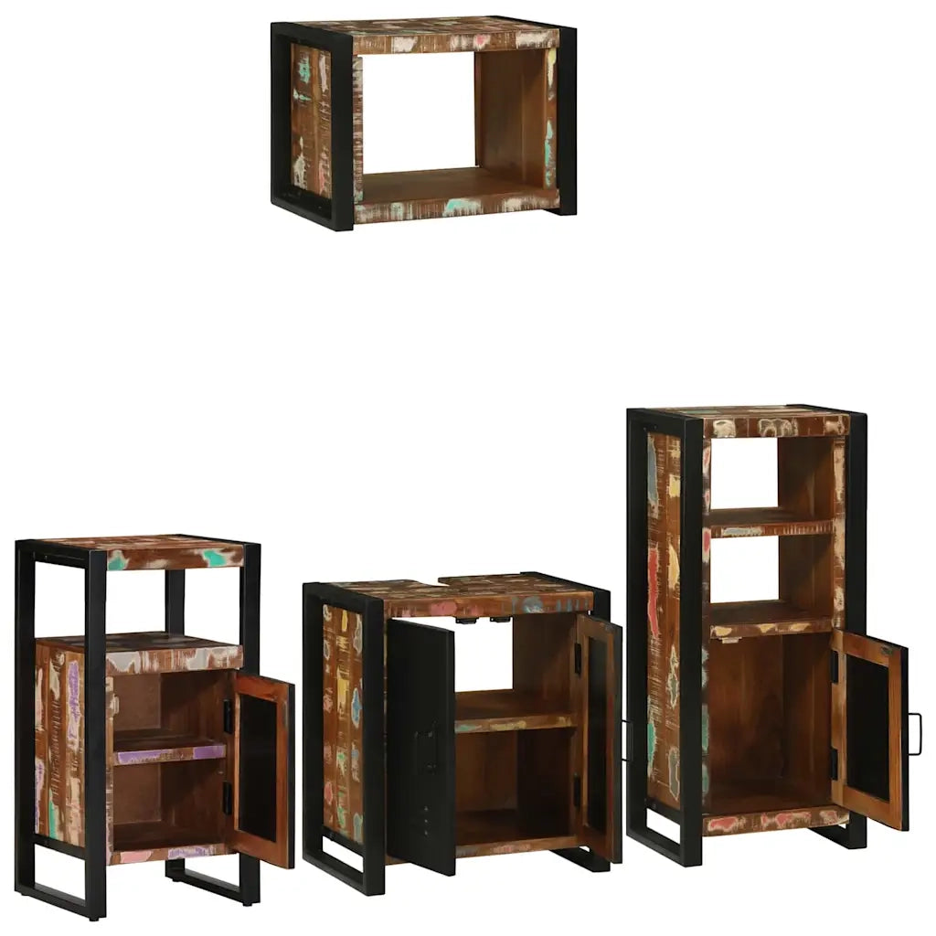 Set di mobili per il bagno 4 pcs Legno Recuperato Massello 3305673