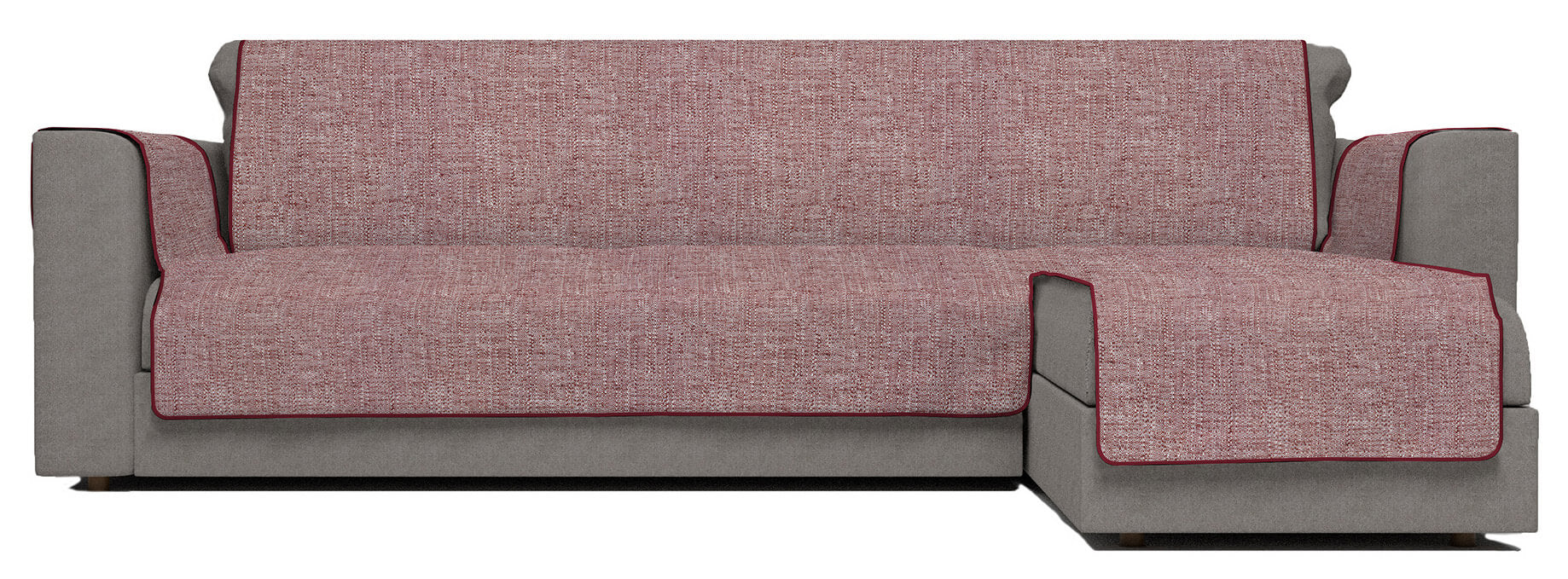 Copridivano in Poliestere con Penisola Destra Seduta 290 cm Bordeaux