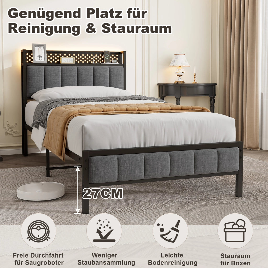 Letto singolo 90x200 cm, colore nero