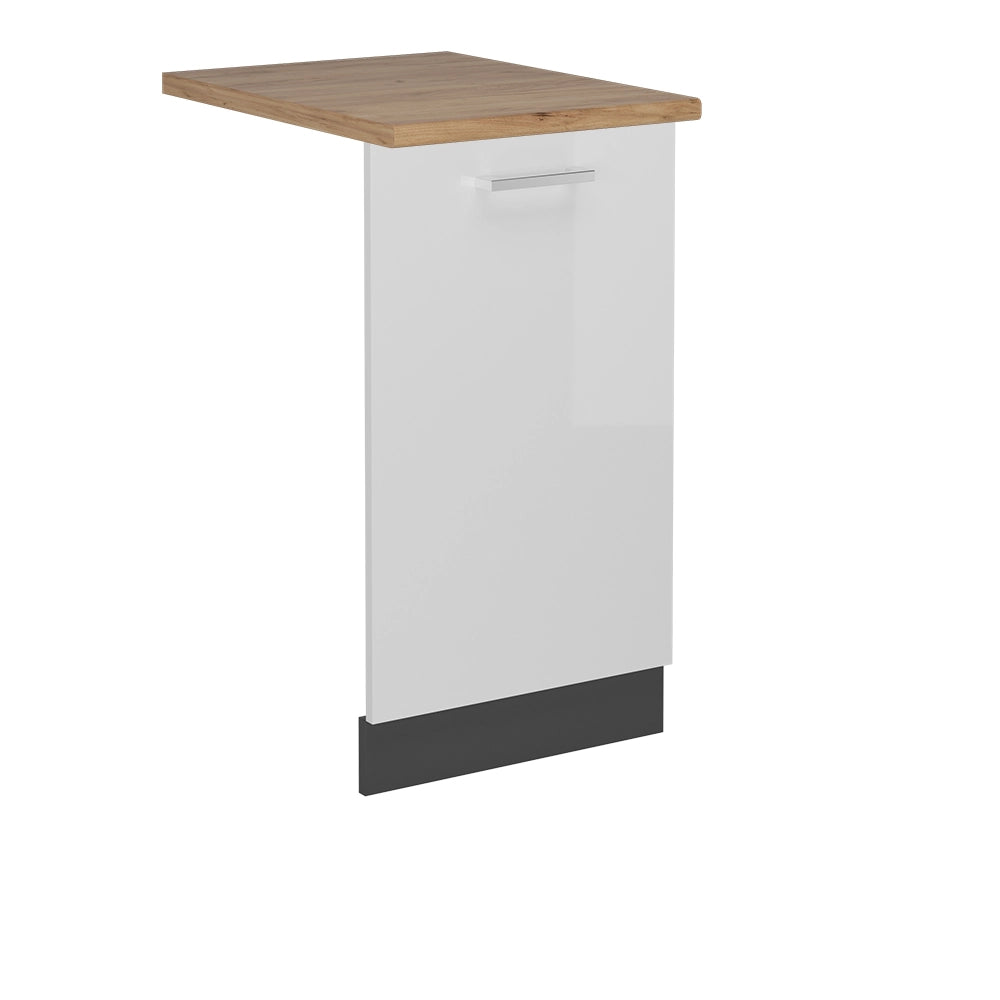 Pannello frontale R-Line Bianco lucido/Antracite 45 cm, PL Rovere Vicco