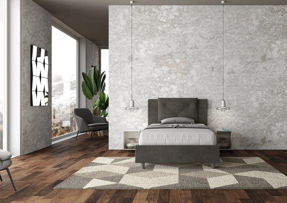Letto Singolo 80x190 cm con Rete Appia Grigio