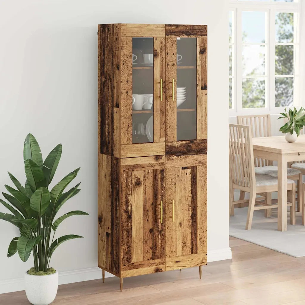Credenza 2 pz | Madia | Buffet da pranzo | Armadio da pranzo Legno vecchio Legno multistrato