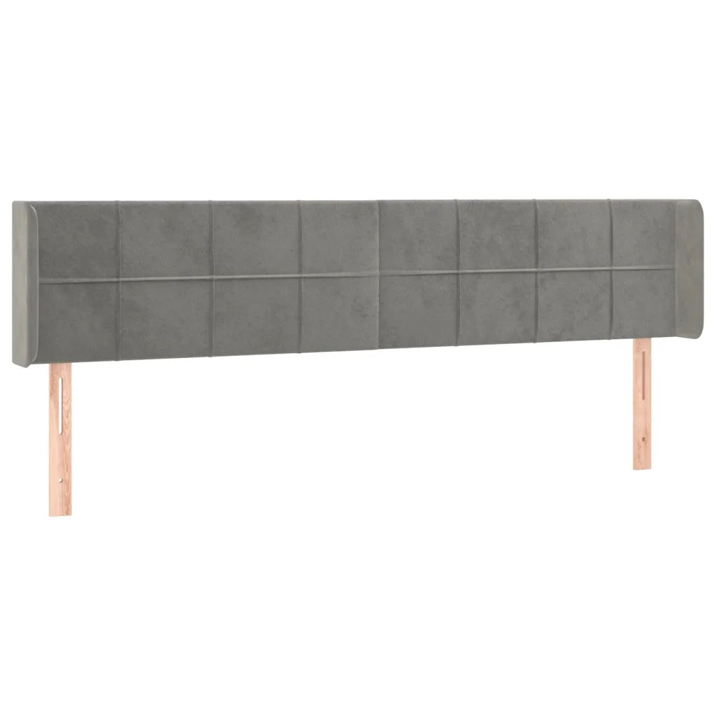 Testiera a LED Grigio Chiaro 203x16x78/88 cm in Velluto 3123302