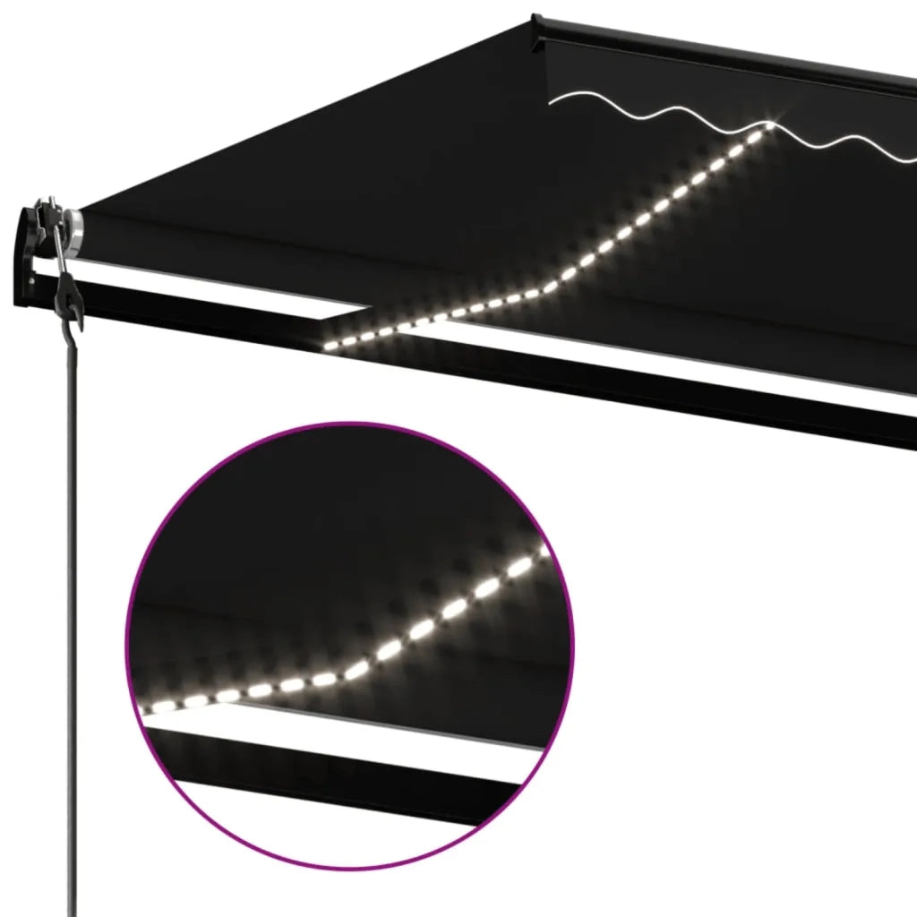 Tenda Automatica con Sensore Vento e LED 600x350 cm Antracite 3069254
