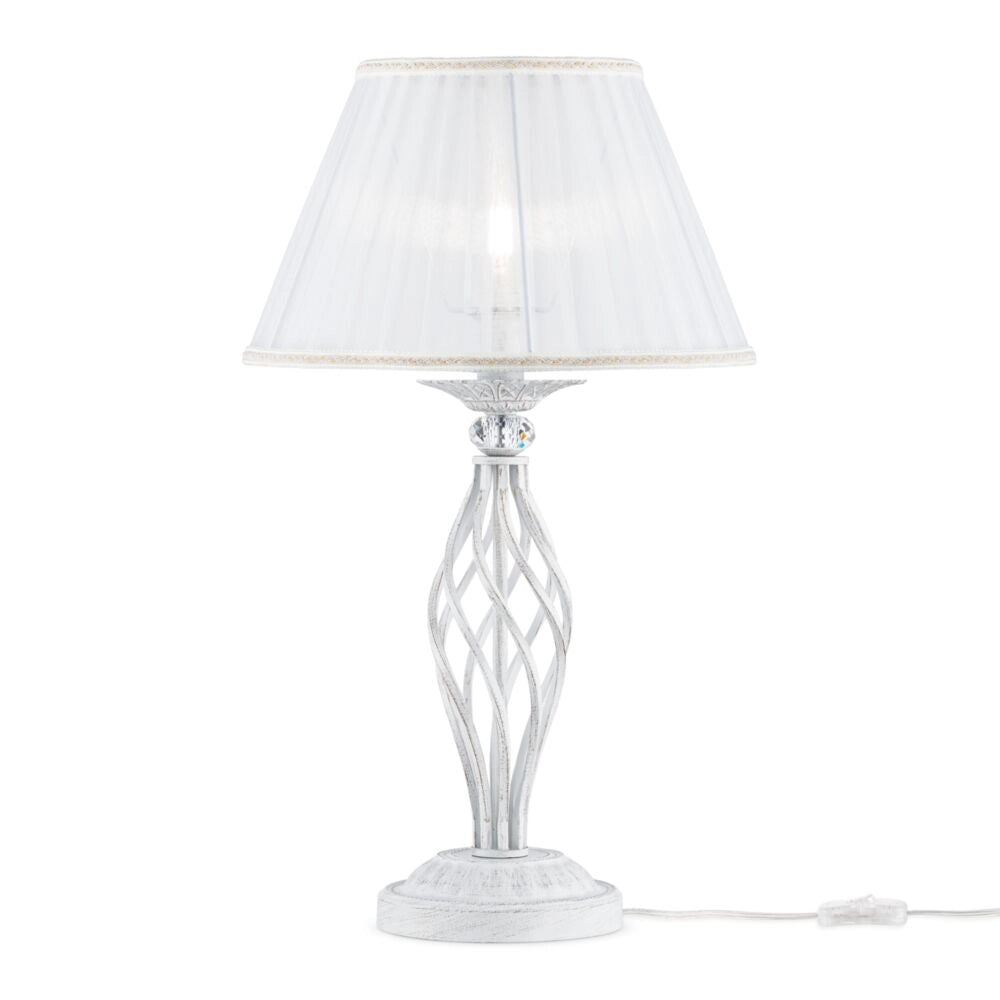 Lampada da tavolo Grace bianca con cristalli Maytoni