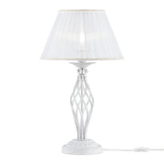 Lampada da tavolo Grace bianca con cristalli Maytoni