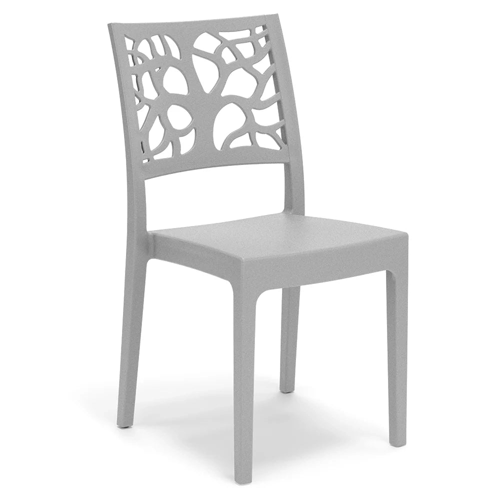 Sedia in polipropilene TETI, impilabile, resistente ai raggi UV, design moderno, ideale per sala da pranzo, cucina, sala d’attesa, bar, ristoranti o giardino, colore Cemento